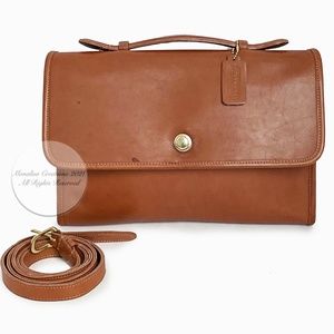 Coach Avenue Bag Crossbody Portfolio Brief #9886 British Tan Leather Vintage